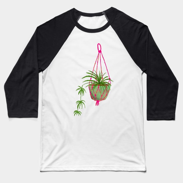 Spider plant macrame Baseball T-Shirt by Kimmygowland